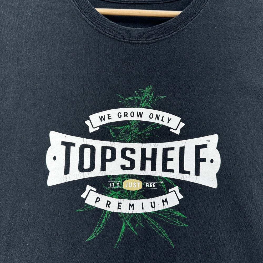 Top Shelf Premium T-Shirt We Grow Only Fire Graphic Black SZ L 420 Maryjane
